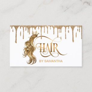 Haare Stylist Extension Wig Gold Moderne Typografi Visitenkarte
