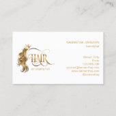 Haare Stylist Extension Wig Gold Moderne Typografi Visitenkarte (Rückseite)