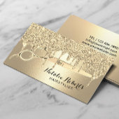 Haare Stylist Gold Glitzer Tropfen Schönheitssalon Visitenkarte