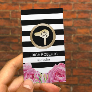 Haare Stylist Gold Haartrockner Moderne Streifen B Visitenkarte