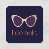 Haare Stylist Gold Retro Sonnenbrille Quadratische Visitenkarte (Vorderseite)