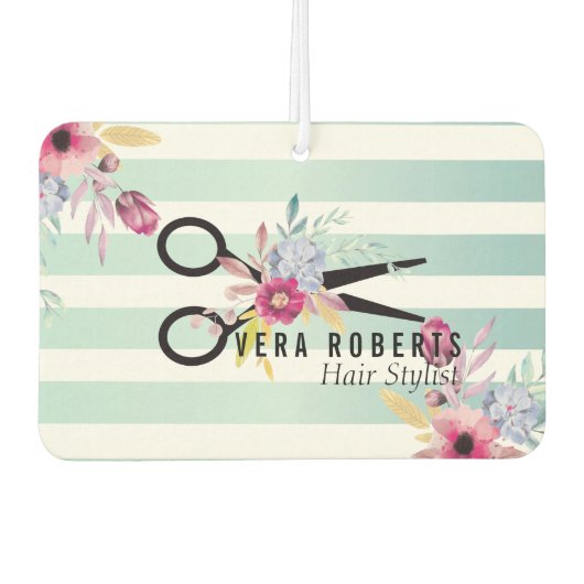 Haare Stylist Gold Schere & Beauty Streifen Autolufterfrischer (Vorderseite)