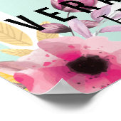 Haare Stylist Gold Schere & Beauty Strickblume Poster (Ecke)