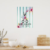 Haare Stylist Gold Schere & Beauty Strickblume Poster (Küche)