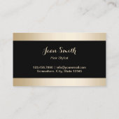 Haare Stylist Gold Schere Klassik Zebra Streifen Visitenkarte (Rückseite)