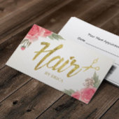 Haare Stylist Gold Script Klassische Blumenernennu Terminkarte