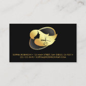 Haare Stylist Gold Script Scheren Comb Custom Visitenkarte (Rückseite)