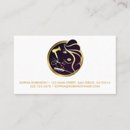 Haare Stylist Gold Script Scheren Comb Dryer Visitenkarte