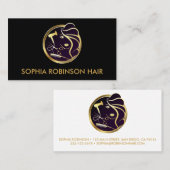 Haare Stylist Gold Script Scheren Comb Dryer Visitenkarte (Vorne/Hinten)