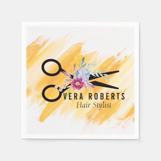 Haare Stylist Goldschere Serviette (Vorderseite)