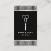 Haare Stylist Luxus Glitzer Grenz Verabredung Terminkarte (Vorderseite)