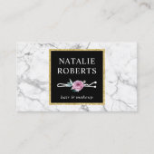 Haare Stylist Makeup Artist Blume Bobby Button Mar Visitenkarte (Vorderseite)