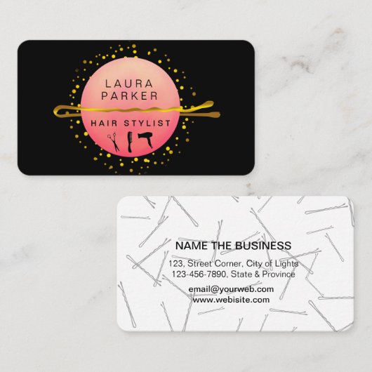 Haare Stylist Makeup Artist Bobby Buttone Salon Pi Visitenkarte (Vorne/Hinten)