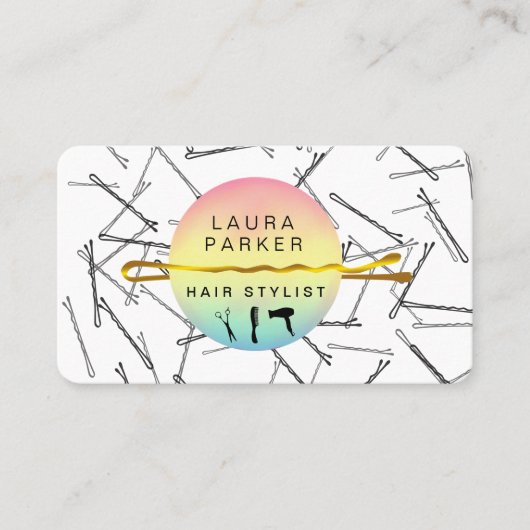 Haare Stylist Makeup Artist Bobby Buttons Salon Go Visitenkarte (Vorderseite)