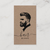Haare Stylist Master Barber Shop Rustikale Kraft Visitenkarte (Vorderseite)