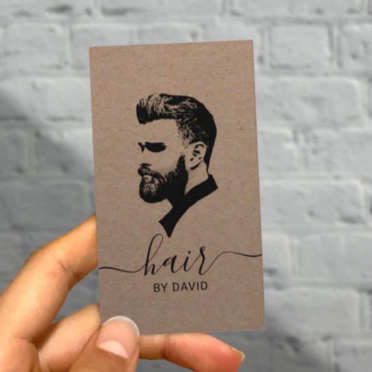 Haare Stylist Master Barber Shop Rustikale Kraft Visitenkarte