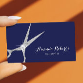 Haare Stylist Moderner Silberschere Salon Navy Blu Visitenkarte