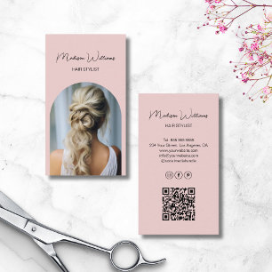 Haare Stylist Modernes Foto Arch Rosa Visitenkarte