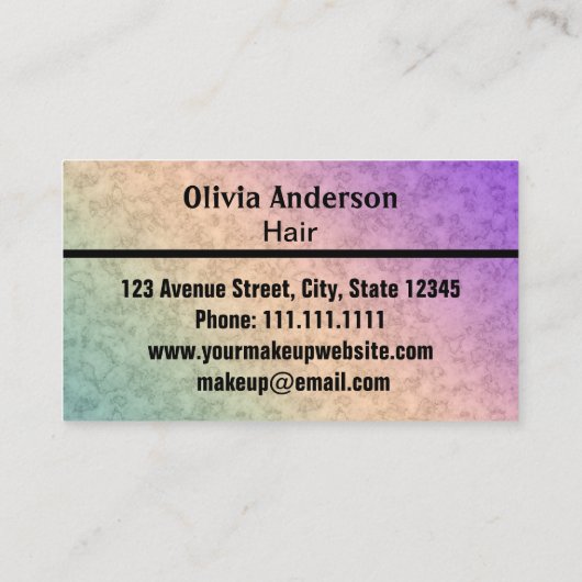 Haare, Stylist, personalisiert Visitenkarte (Rückseite)