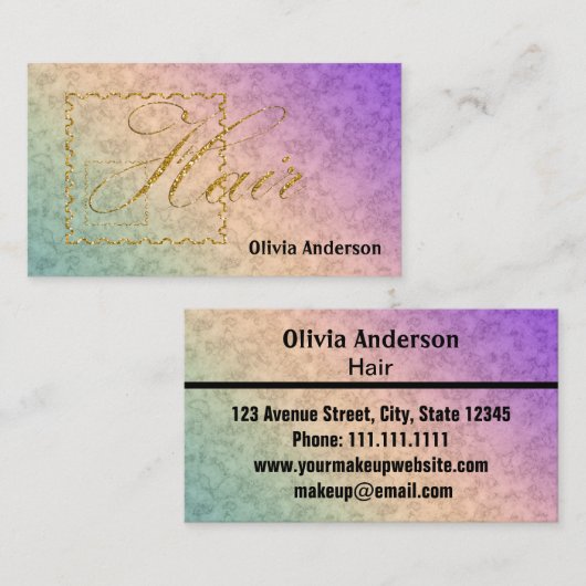 Haare, Stylist, personalisiert Visitenkarte (Vorne/Hinten)