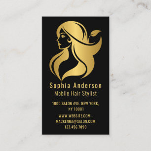 Haare Stylist Rose Gold Kalligrafie Schönheitssalo Visitenkarte