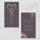 Haare Stylist Rose Gold Schere & Blumen Lila Visitenkarte (Vorne/Hinten)