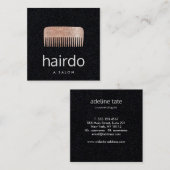 Haare Stylist Rose Gold Sequel Comb Quadratische Visitenkarte (Vorne/Hinten)