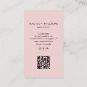 Haare Stylist Salon Foto QR Rosa Visitenkarte (Rückseite)