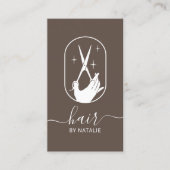 Haare Stylist-Schere Logo Eleganter Schönheitssalo Visitenkarte (Vorderseite)
