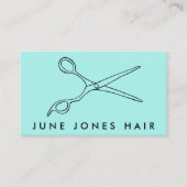 Haare Stylist Scheren Chic Barber QR Code Minze Visitenkarte (Vorderseite)