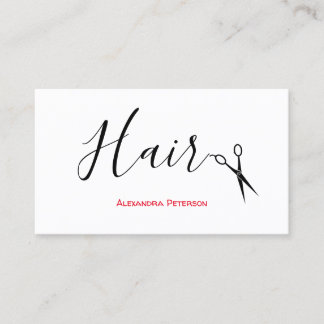 Haare-Stylist - Schwarz und Rot Visitenkarte