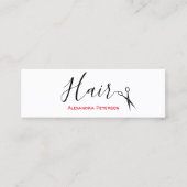 Haare-Stylist - Schwarze und rote Mini Mini Visitenkarte (Vorderseite)