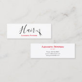 Haare-Stylist - Schwarze und rote Mini Visitenkarte (Vorne/Hinten)