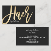 Haare Stylist Simple Chic Gold Moderne Typografie Visitenkarte (Vorne/Hinten)