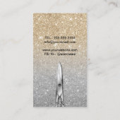 Haare Stylist Trendy Gold Sparkasse Silberner Glit Visitenkarte (Rückseite)