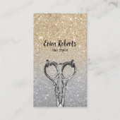 Haare Stylist Trendy Gold Sparkasse Silberner Glit Visitenkarte (Vorderseite)