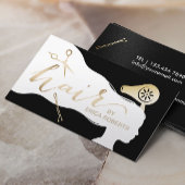 Haare Stylistin Schönheit Girl Schwarz & Gold Terminkarte