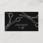 Haare Stylistische Schere Chic Modern Simple Line  Visitenkarte (Vorderseite)