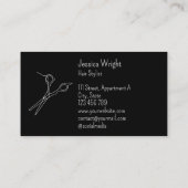 Haare Stylistische Schere Chic Modern Simple Line  Visitenkarte (Rückseite)
