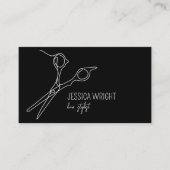 Haare Stylistische Schere Chic Modern Simple Line  Visitenkarte (Vorderseite)