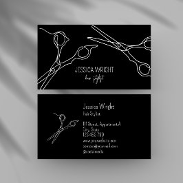 Haare Stylistische Schere Chic Modern Simple Line  Visitenkarte