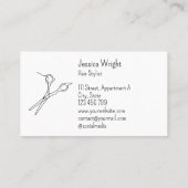 Haare Stylistische Schere Chic Modern Simple Line  Visitenkarte (Rückseite)