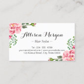 Haare Stylistische Schere Skript Blumengold Streif Visitenkarte (Rückseite)