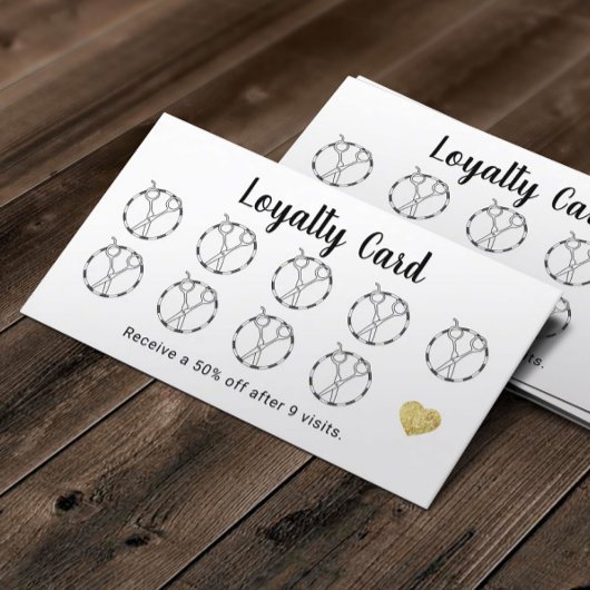 Haare Stylistische Scheren & Gold Herzstück Salon Treuekarte