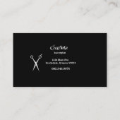 Haare Stylists Scheren Kuh Schädel Blume Visitenkarte (Rückseite)