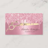 Haare Treppe Rosa Glitzer Tropfen Salon Loyalität Treuekarte (Rückseite)