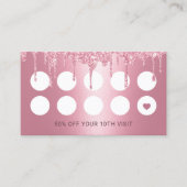 Haare Treppe Rosa Glitzer Tropfen Salon Loyalität Treuekarte (Vorderseite)
