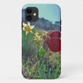 Haare und gelbe Blumen iPhone 11 Hülle