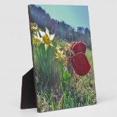 Haare und gelbe Blumen Fotoplatte (Seite)