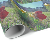 Haare und gelbe Blumen Geschenkpapier (Rolleneckpunkt)